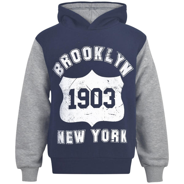 Kids Girls Boys Sweat Shirt Tops Brooklyn Printed Crew Neck Jumpers 2-13 Year
