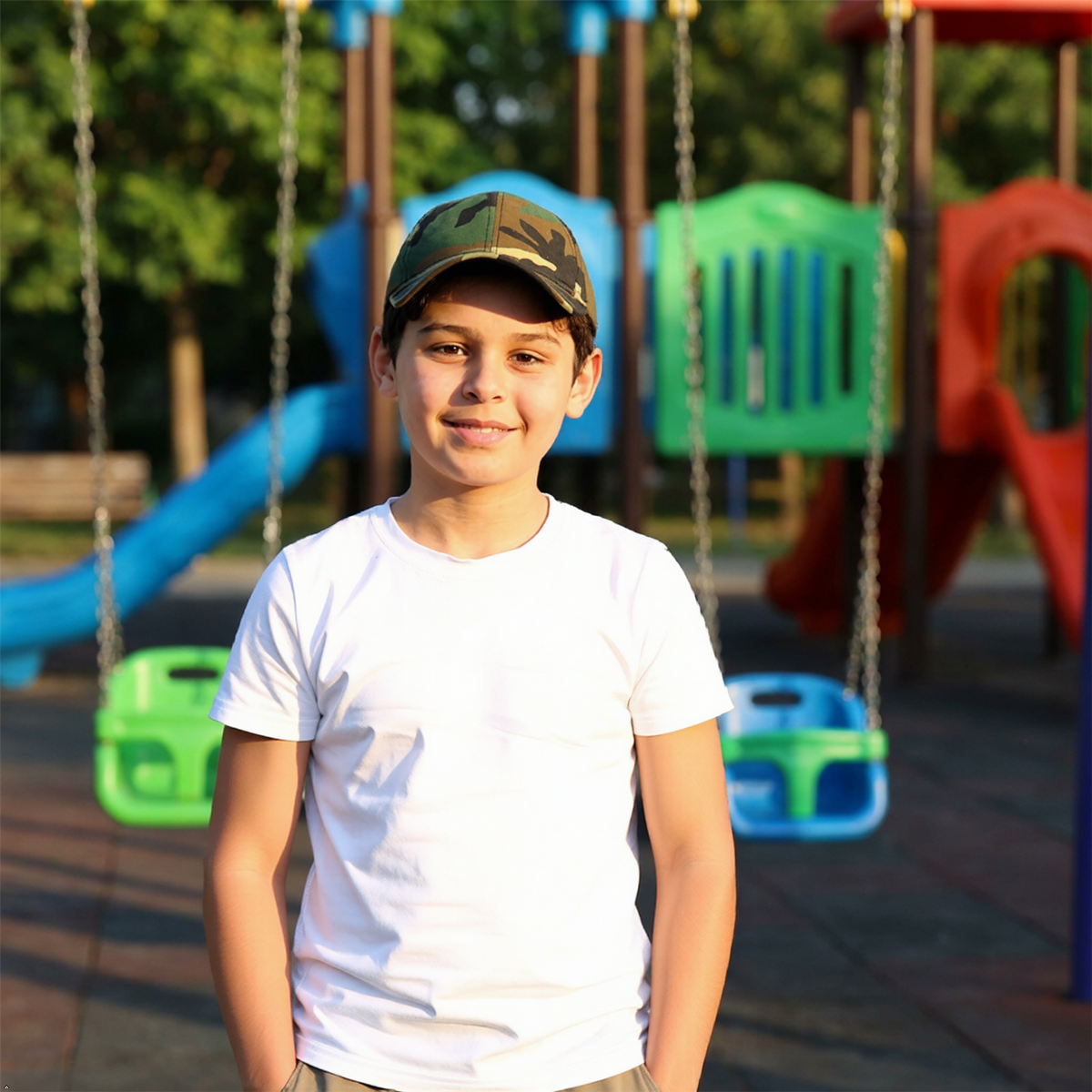 Boys True Camo Baseball Cap Kids Cotton Adjustable Summer Peak Hat Age 3-12