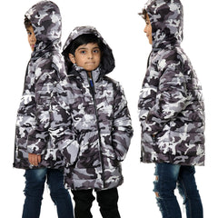 Kids Camo Puffer Coat Hooded Jacket New Detachable Hood Boys Age 3-13 yrs