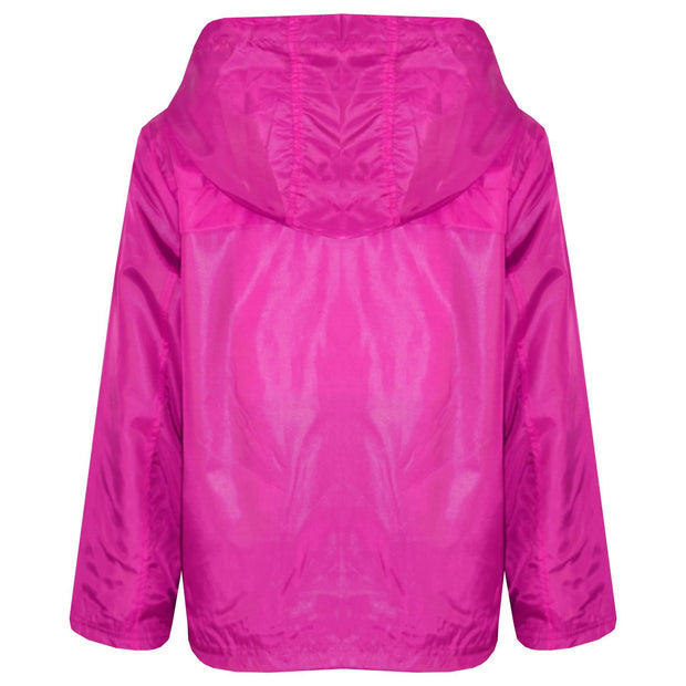 A2Z 4 Kids® Girls Boys Raincoats Jackets Kids Pink Lightweight Kag Mac Waterproof Hooded Jacket Cagoule Rain Mac Age 5 6 7 8 9 10 11 12 13 Years