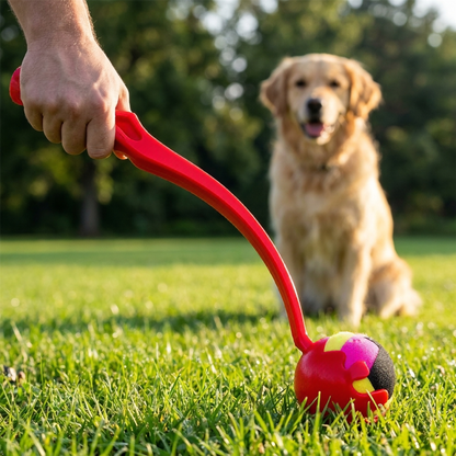A2Z Medium Dog Ball Thrower With Tennis Ball Lightweight Fetch Launcher