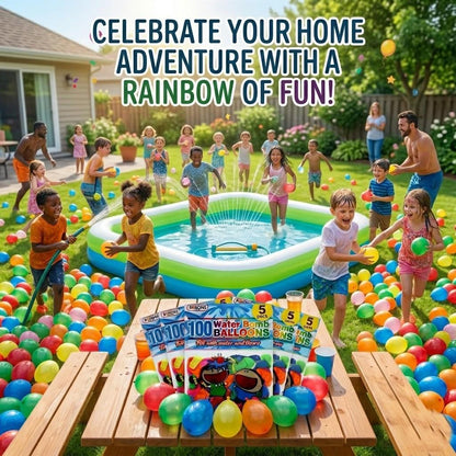 A2Z 100 Water Bomb Balloons Multipack Colourful Latex Water Balloons for Outdoor
