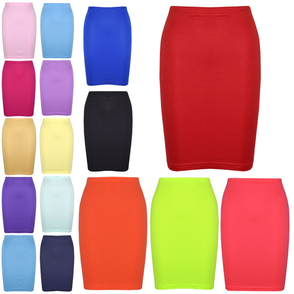 Kids Girls Plain Pencil Skirt Trendy Summer Clothing Sets Age 5-13 Years