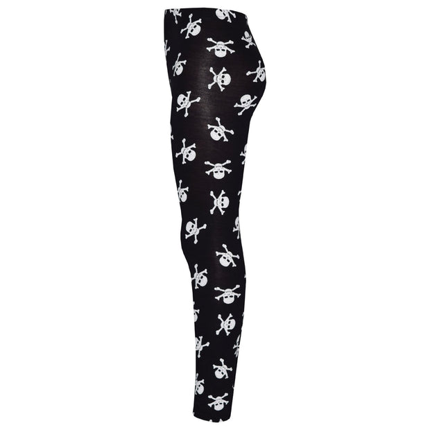 Kids Girls Skull & Cross Bones Crop Top & Legging Set Halloween Outfit 7-13 Yrs - A2Z 4 Kids