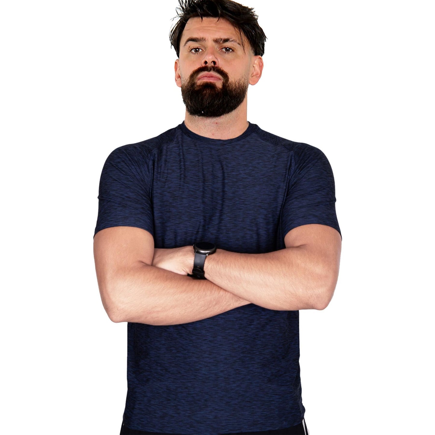 A2Z Mens Marl Round Neck T-Shirt HNL Projection Printed Short Sleeves T Shirt