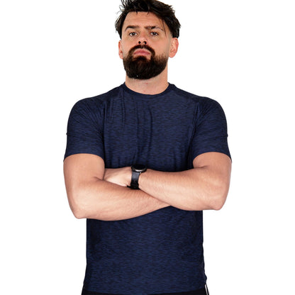 A2Z Mens Marl Round Neck T-Shirt HNL Projection Printed Short Sleeves T Shirt