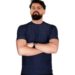 A2Z Mens Marl Round Neck T-Shirt HNL Projection Printed Short Sleeves T Shirt