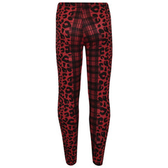 Kids Girls Leopard & Tartan Print Midi Dress Legging Top Bottom Age 5-13 Years