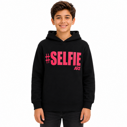 Kids Girls Boys Sweat Shirts Tops #Selfie Hooded Jumpers Hoodies New Age 2-13 Yr