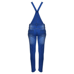 Kids Girls Denim Stretch Dungaree Jumpsuit Playsuit All In One Jeans 7-13 Years