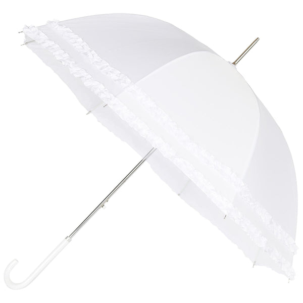A2Z Ladies Bridal Umbrella Wedding Brolly Double Ruffle Lace Walking Dome Canopy