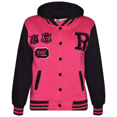 Kids Baseball Hooded R Fashion NYC/FOX Jacket Long Sleeve Coat Girls Boys 2-13Yr