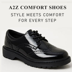 A2Z Girls Teens Ladies Brogue School University Office Lace Up PU Leather Shoes