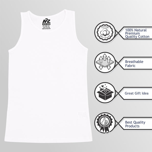 A2Z 4 Kids Boys Vest Top Fashion Underwear Sleeveless Summer School Vest 5-13