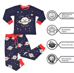 Kids Girls Boys Pyjamas You Are Cosmic Contrast Top Bottom PJS Sleepwear Set