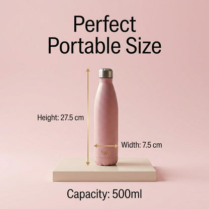A2Z 500ml Stainless Steel Water Bottle Insulated Leakproof Flask Gym Travel