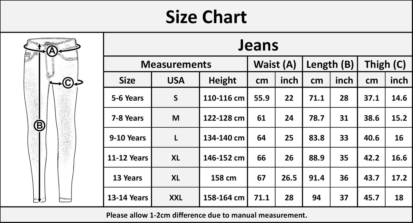Kids Girls Stretchy Jeans Denim Ripped Faded Skinny Fashion Frayed Pant Jeggings