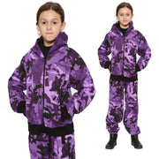 A2Z 4 Kids Kids Tracksuit Boys Girls Designer's Purple Camouflage Print Zipped Top Hoodie & Botom Jogging Suit Age 5 6 7 8 9 10 11 12 13 Years - A2Z 4 Kids