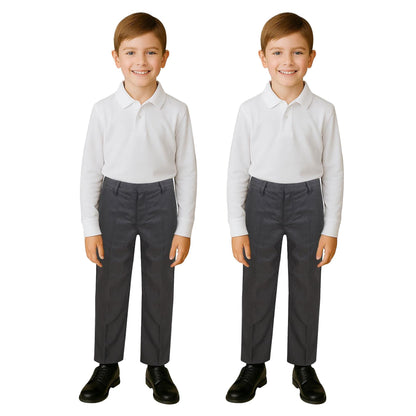 Kids Boys Teens 2 Pack School Uniform Pant Teflon Coated Reinforced Knee Pants