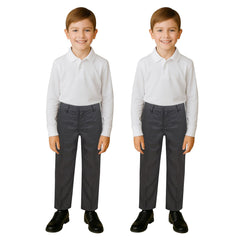 Kids Boys Teens 2 Pack School Uniform Pant Teflon Coated Reinforced Knee Pants