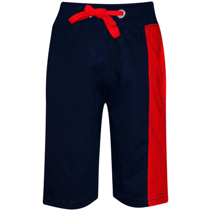 Kids Boys T Shirt Shorts 100% Cotton Contrast Panel Top Summer Short Set 5-13 Yr