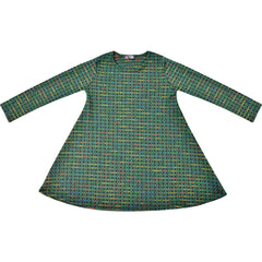 Kids Girls Swing Dress Long Sleeve Tweed Texture Flared Party Summer Dresses