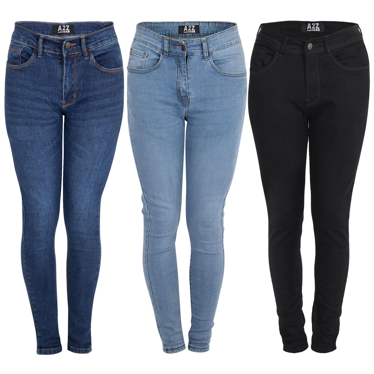 A2Z Womens Denim Jeans Comfy Stretchy Skinny Trouser Ladies Bottoms Trendy Pants