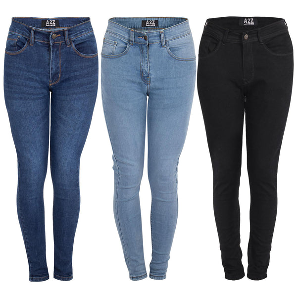 A2Z Womens Denim Jeans Comfy Stretchy Skinny Trouser Ladies Bottoms Trendy Pants