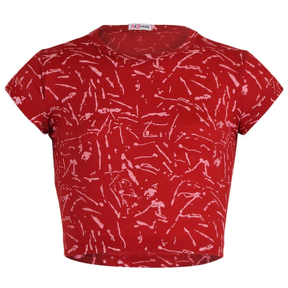 Girls Top Kids Splash Print Stylish Crop Top & Fashion Legging Set Age 7-13 Year