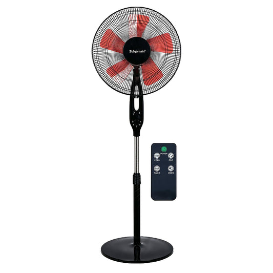 A2Z 16 Inch Black Stand Fan Remote Timer 3 Speeds Adjustable Home Office Bedroom