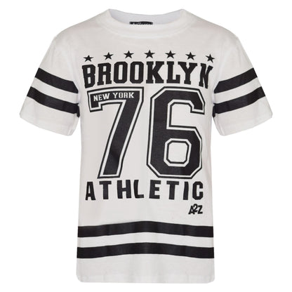 Boys Top Kids Designer Brooklyn 76 Camouflage T Shirt Tops & Trouser Set 5-13 Yr