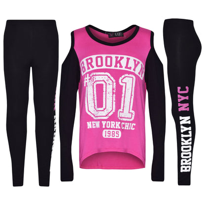 Girls Top Kids Brooklyn #01 Print Trendy Top & Fashion Legging Set 7-13 Years