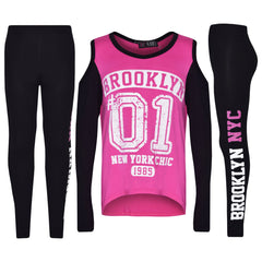 Girls Top Kids Brooklyn #01 Print Trendy Top & Fashion Legging Set 7-13 Years