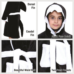 A2Z 4 Kids Super Soft 3D Shark Animal Hooded Bathrobe Dressing Gown Beach Robe