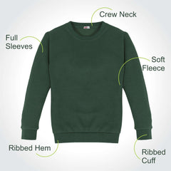 Kids Girls Boys Sweatshirt  Plain Crew Round Neck Uniform  Age 2-13 Years
