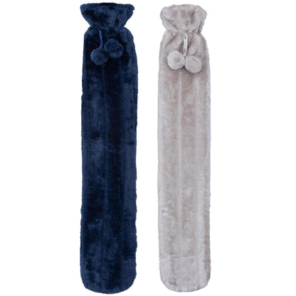 A2Z Hot Water Bottles Plain Fleece Cover 2 Liter Long Water Bottles Heat Therapy