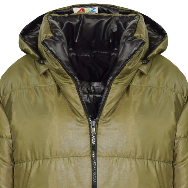 Girls Jackets Kids Reversible Cropped Hooded Padded Puffer Jacket Coat 5-13 Year