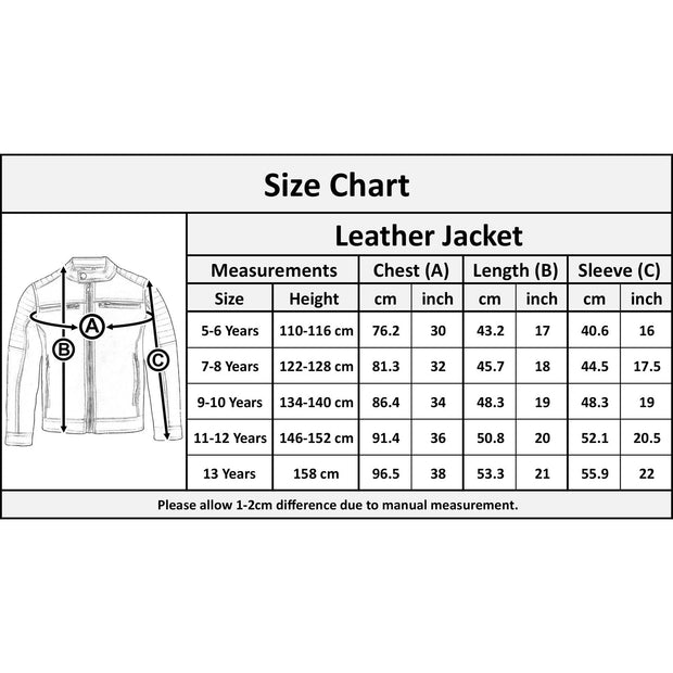 A2Z 4 Kids Motorcycle Biker Light Brown Jacket PU Leather Jacket Zipper Stylish Boys Age 5-13 Years