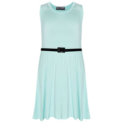 Kids Girls Skater Dress Party Dresses With Free Belt For Children New Age 2-13 - A2Z 4 Kids