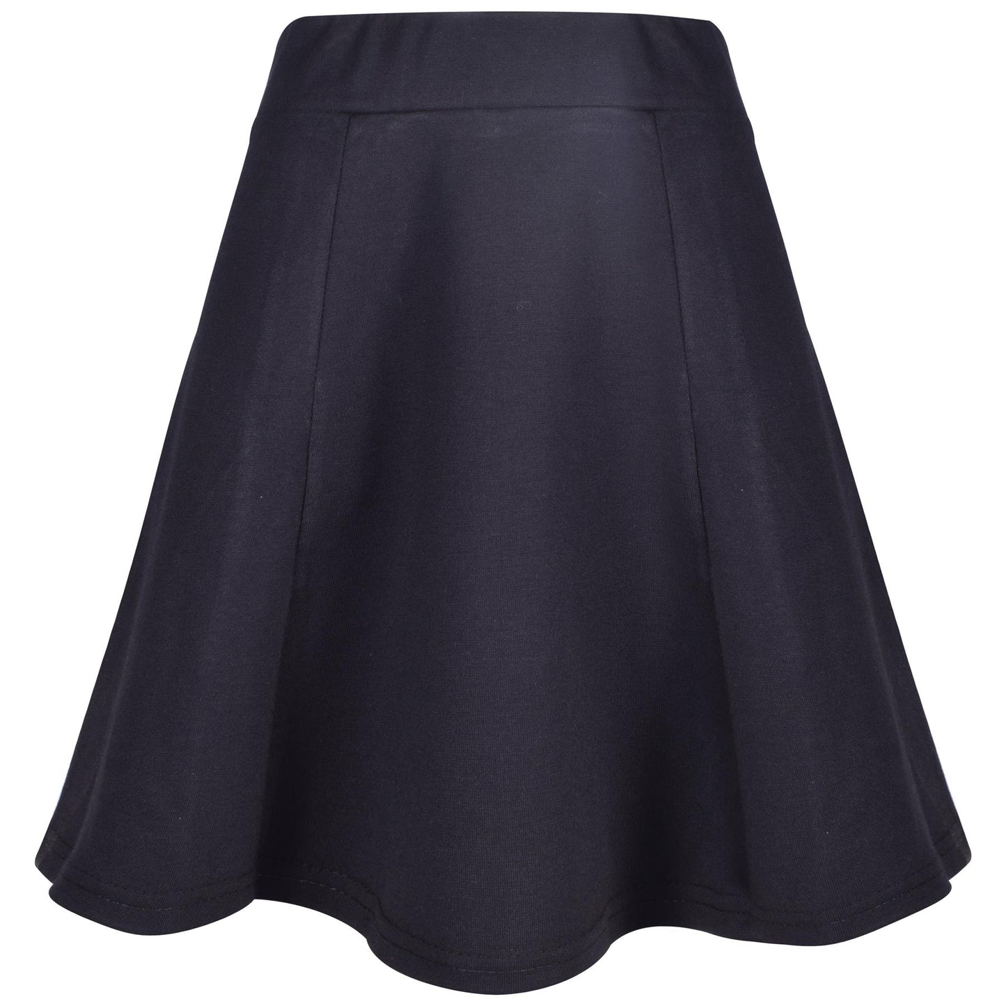Kids Girls Plain School Uniform Skirt Elasticated Fit Summer Skater Skirts