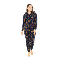 A2Z Men Womens Xmas Micro Fleece Hooded Soft Warm All in One Festive Pyjamas