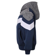 A2Z 4 Kids Girls Boys Unisex Tracksuit Designer's Contrast Panelled Fleece Navy Hooded Zip Up Hoodie & Trouser Gym Wear Jogging Suit Joggers Age 5 6 7 8 9 10 11 12 13 Years