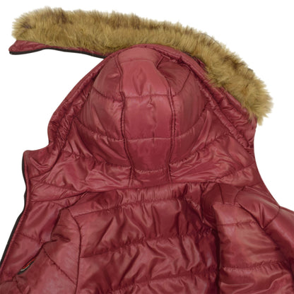 Boys Girls Jackets Kids Maya Faux Fur Hooded Padded Puffer Bubble Coats 5-13 Yrs