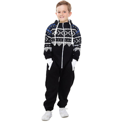 Kids Girls Boys A2Z Onesie One Piece Aztec Snowflake Print All In One Jumpsuits
