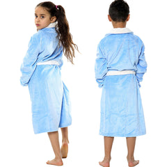 Kids Soft Fleece Bathrobe Dressing Gown Hooded Swim Beach Girls Boys 2-13 years