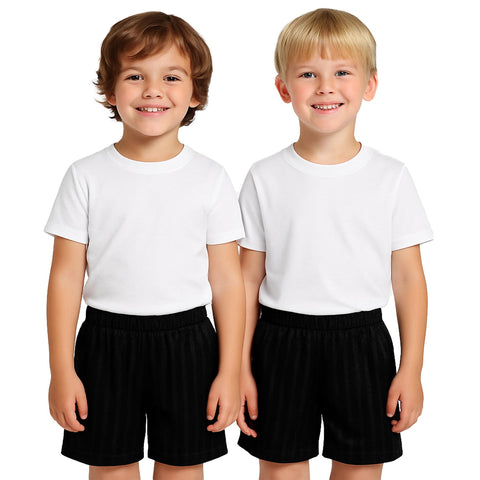 A2Z 4 Kids Shadow Stripe PE Shorts Pack of 2 Football Gym Shorts Age 2-13 Years