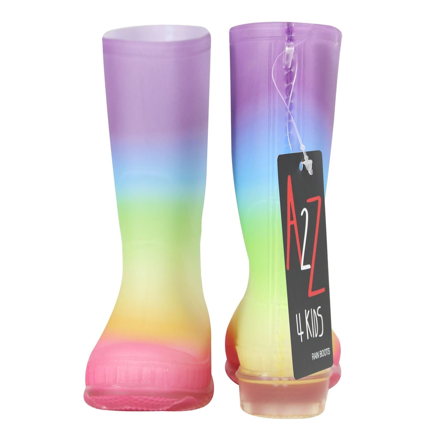 A2Z 4 Kids Girls Rainbow Wellies Waterproof PVC Rain Boots Wellington Snow Boot