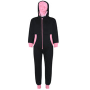 A2Z 4 Kids Girls Baby Pink Contrast Fleece Onesie All In One Jumsuit Playsuit Nightwear New Age 2 3 4 5 6 7 8 9 10 11 12._13 Years