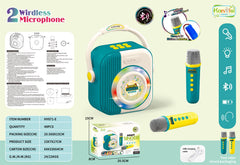 A2Z 4 Kids Bluetooth Karaoke Machine with 2 Wireless Mics & Rechargeable Speaker