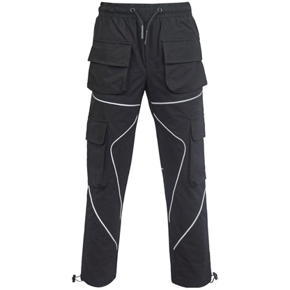 Kids Girls Cargo Trousers Elasticated Waist Straight Fit Joggers Activewear Pant